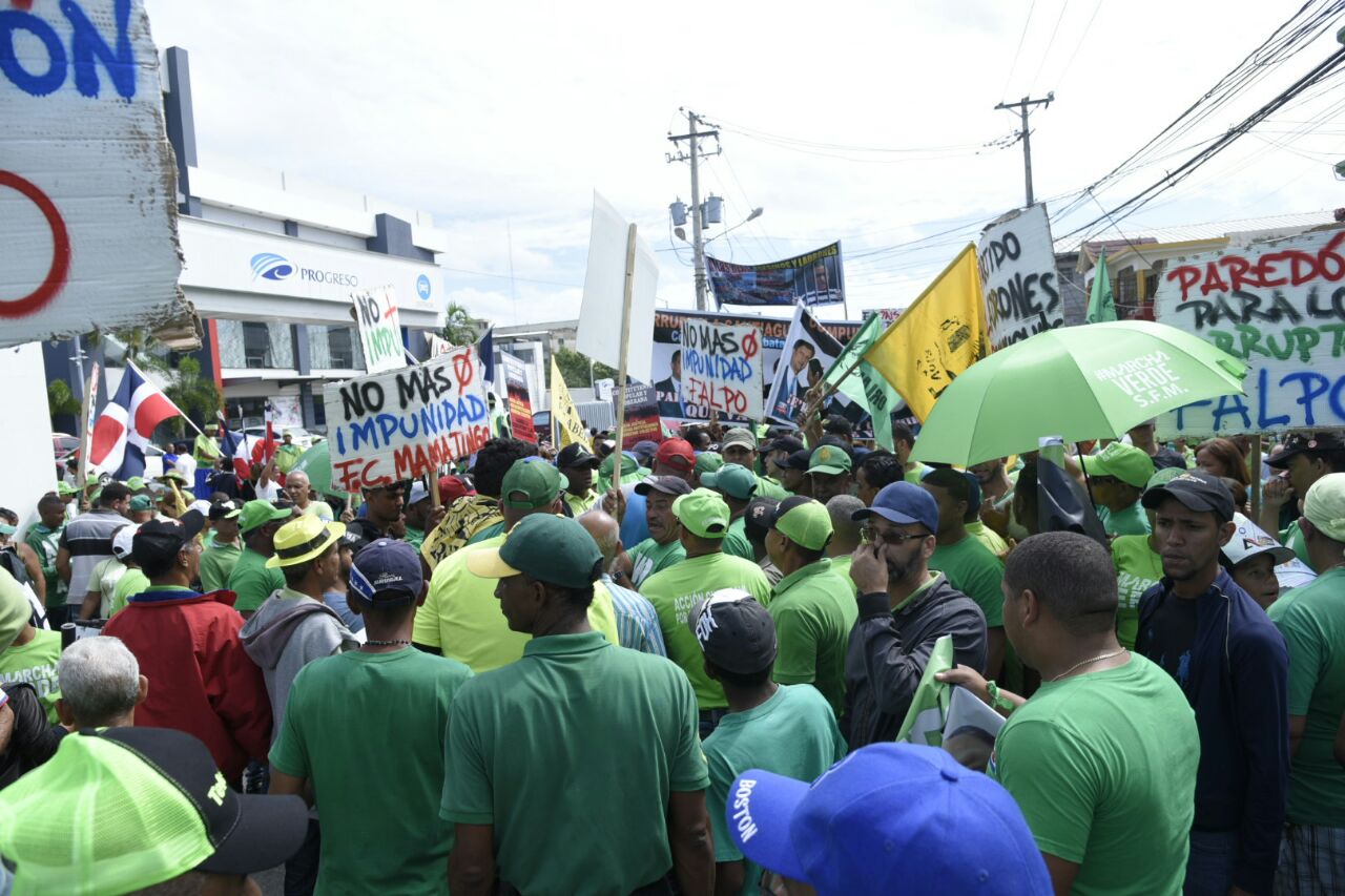 Vista de la marcha en San Francisco de Macorís.