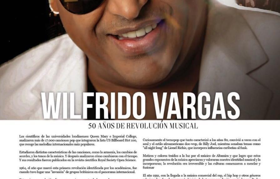 Wilfrido Vargas, reconocido por sus 50 años de revolución musical
