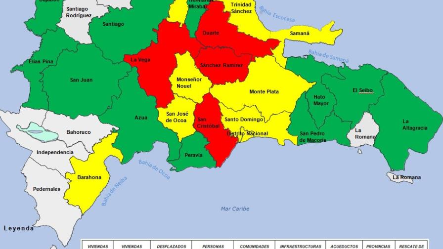 El COE aumenta a cuatro las provincias en alerta roja El COE aumenta a cuatro las provincias en alerta roja