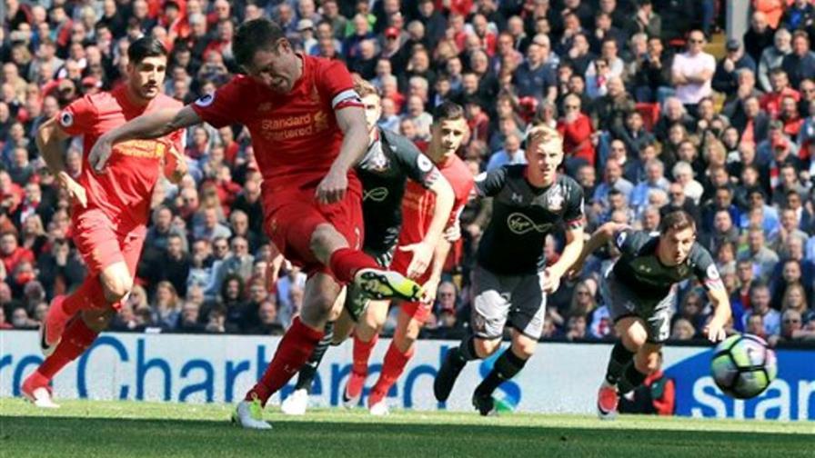 James Milner falla penal en empate de Liverpool con Southampton