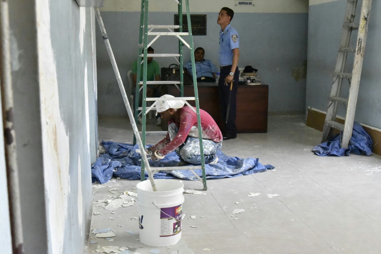 Vista de los trabajos realizados en la cárcel del Palacio de Justicia de Ciudad Nueva. 
