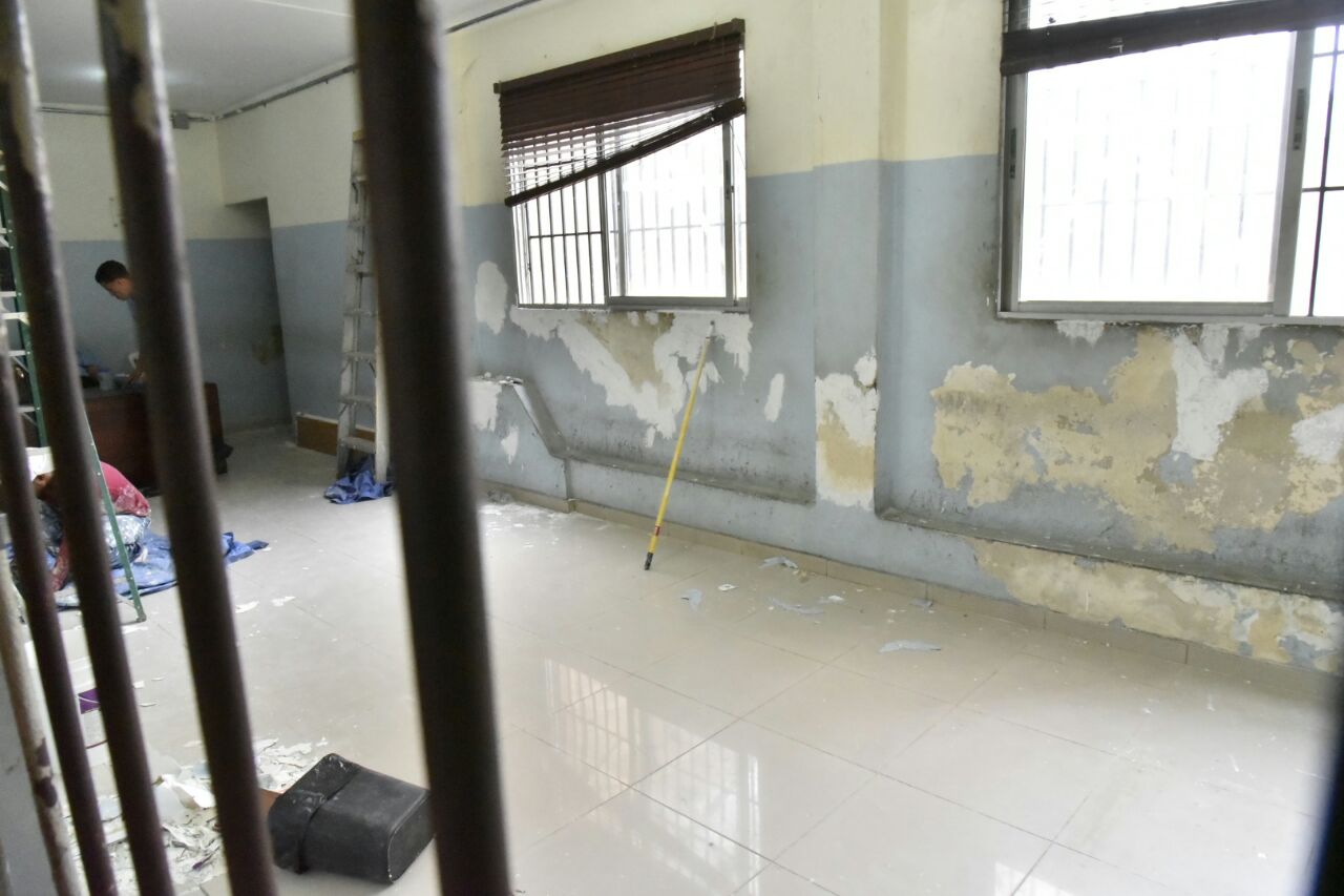 Vista de los trabajos realizados en la cárcel del Palacio de Justicia de Ciudad Nueva. 