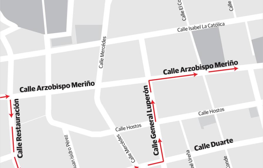 Cierran este sábado y domingo la calle Arzobispo Meriño de la Ciudad Colonial