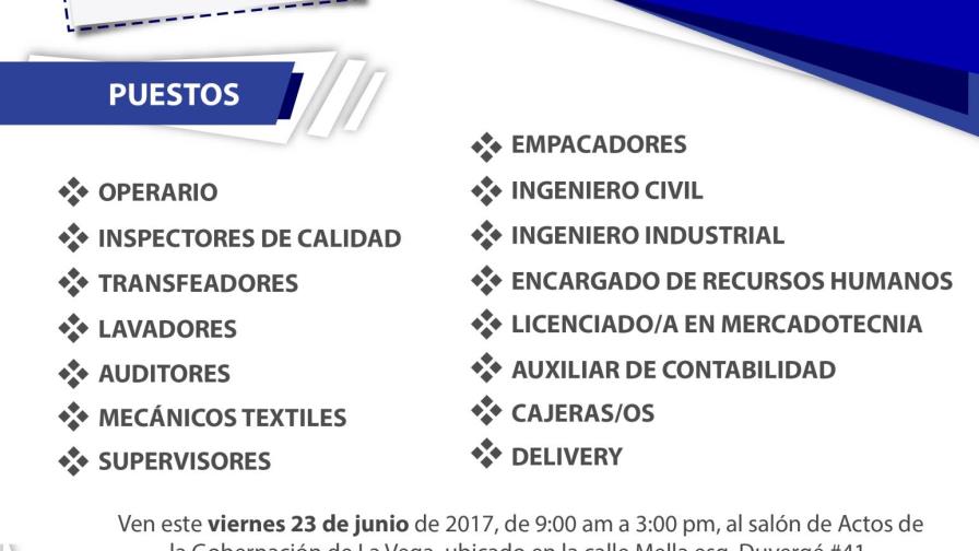  Ministerio de Trabajo invita a Jornada de Empleo en La Vega