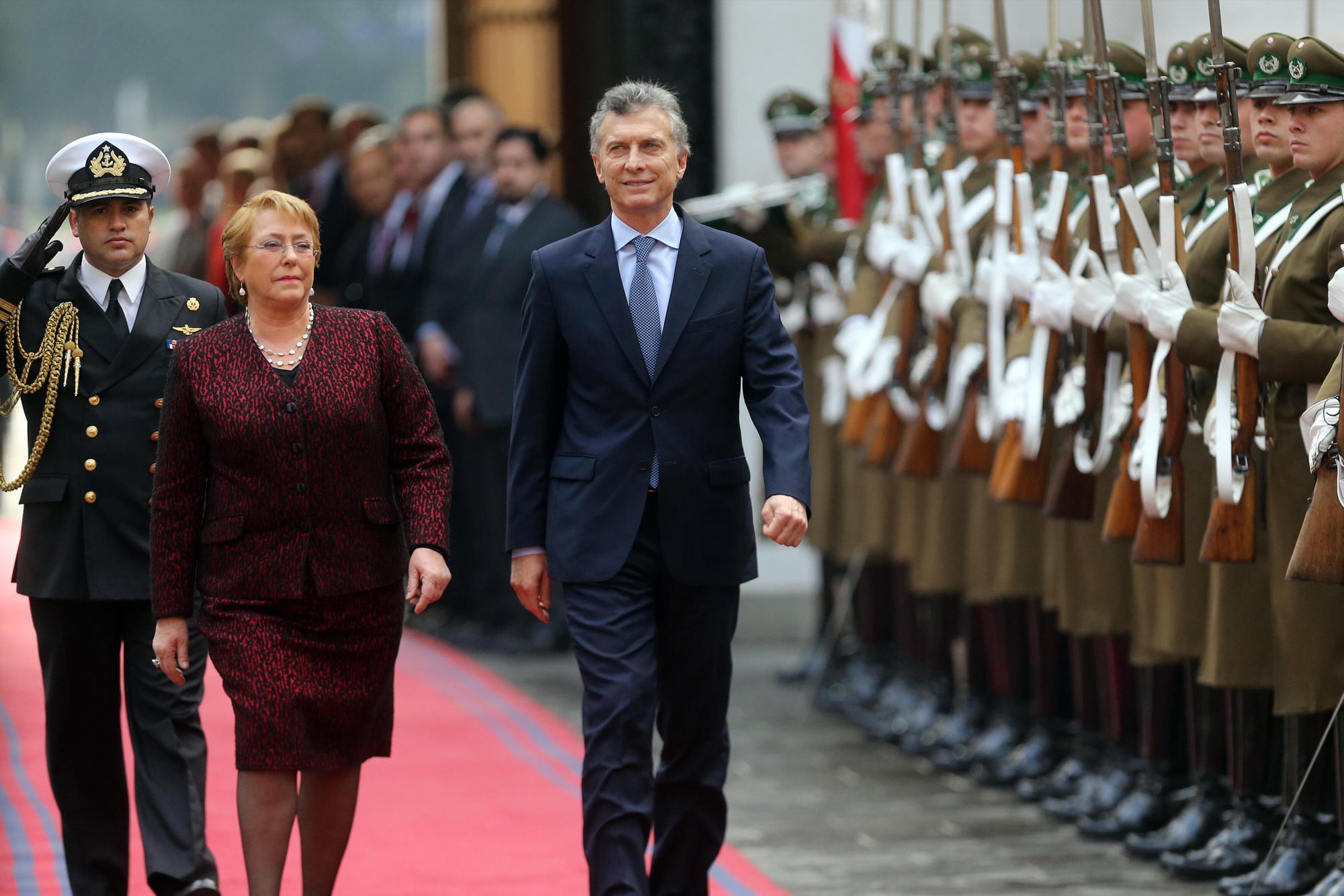 Michelle Bachelet y  Mauricio Macri