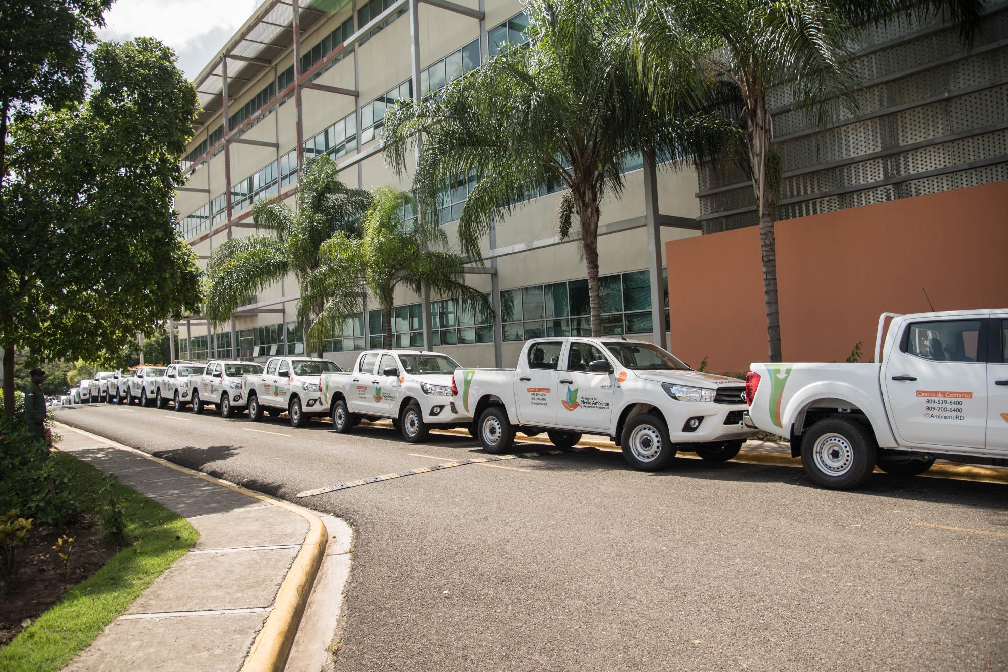 Parte de la flota de vehículos.