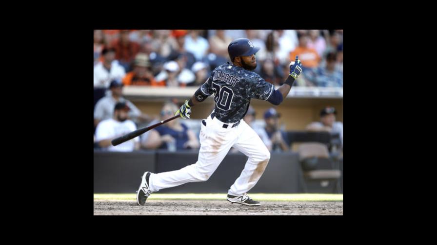 Manuel Margot de 3-2 pero los Dodgers ganan 8-0 a su equipo con un grand slam de Taylor 