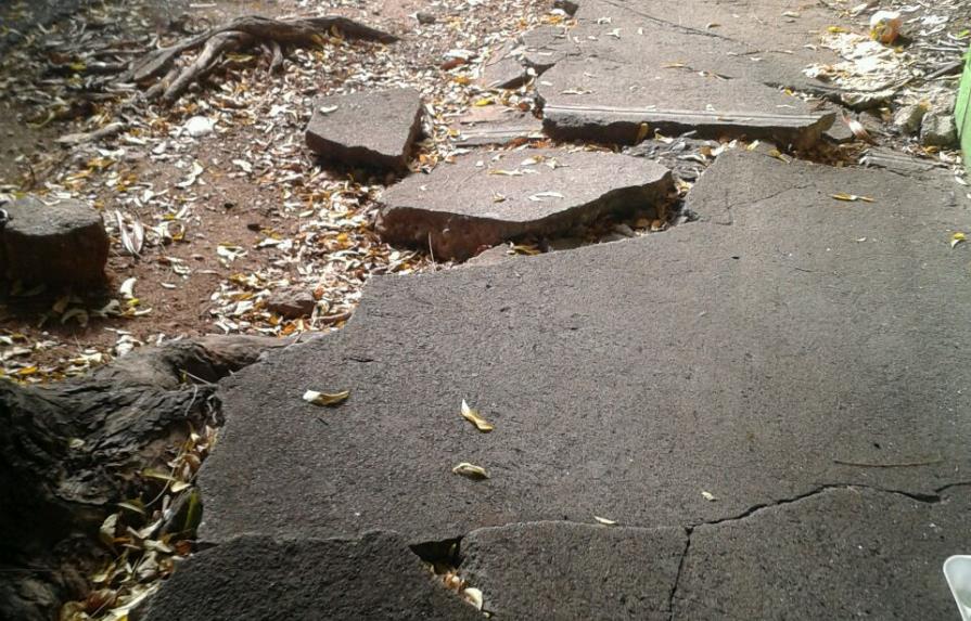 Aceras destruidas: causa de tropezones y motivo de queja en el Mirador Norte