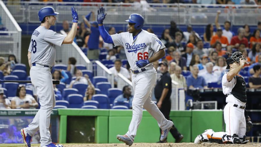 Los Dodgers se apoyan en dos jonrones de Yasiel Puig para vencer a los Marlins