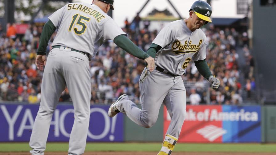 Healy y Gossett guían a Atléticos en triunfo sobre Gigantes Healy y Gossett guían a Atléticos en triunfo sobre Gigantes