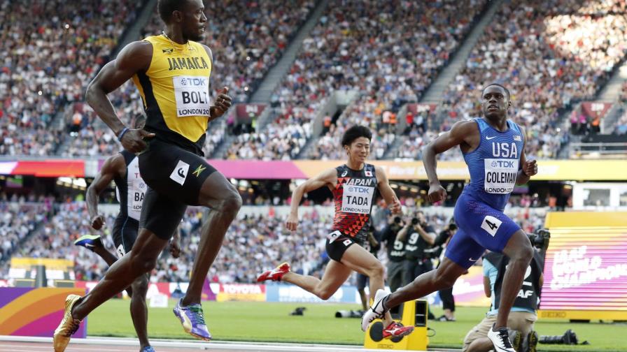 Usain Bolt a la final de los 100 del Mundial de atletismo 