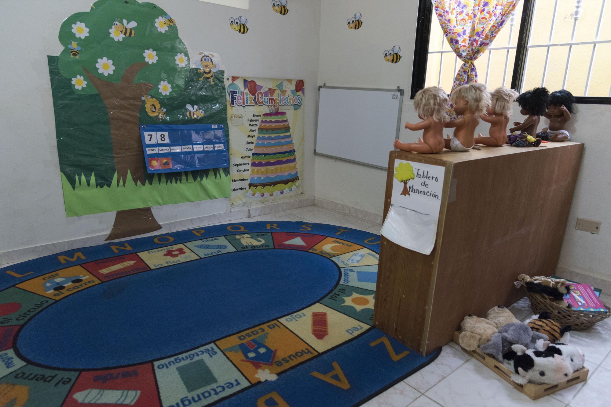 Fachada interior del Centro de Atención a la Infancia y la Familia (CAFI) La Altagracia del municipio de Andrés, Boca Chica.