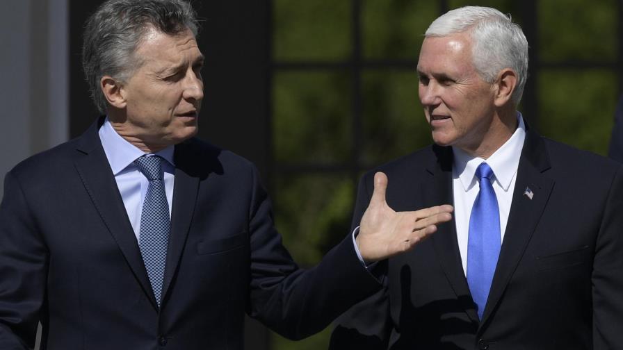 Pence elogia a Macri y cree en vía pacífica para Venezuela Pence elogia a Macri y cree en vía pacífica para Venezuela