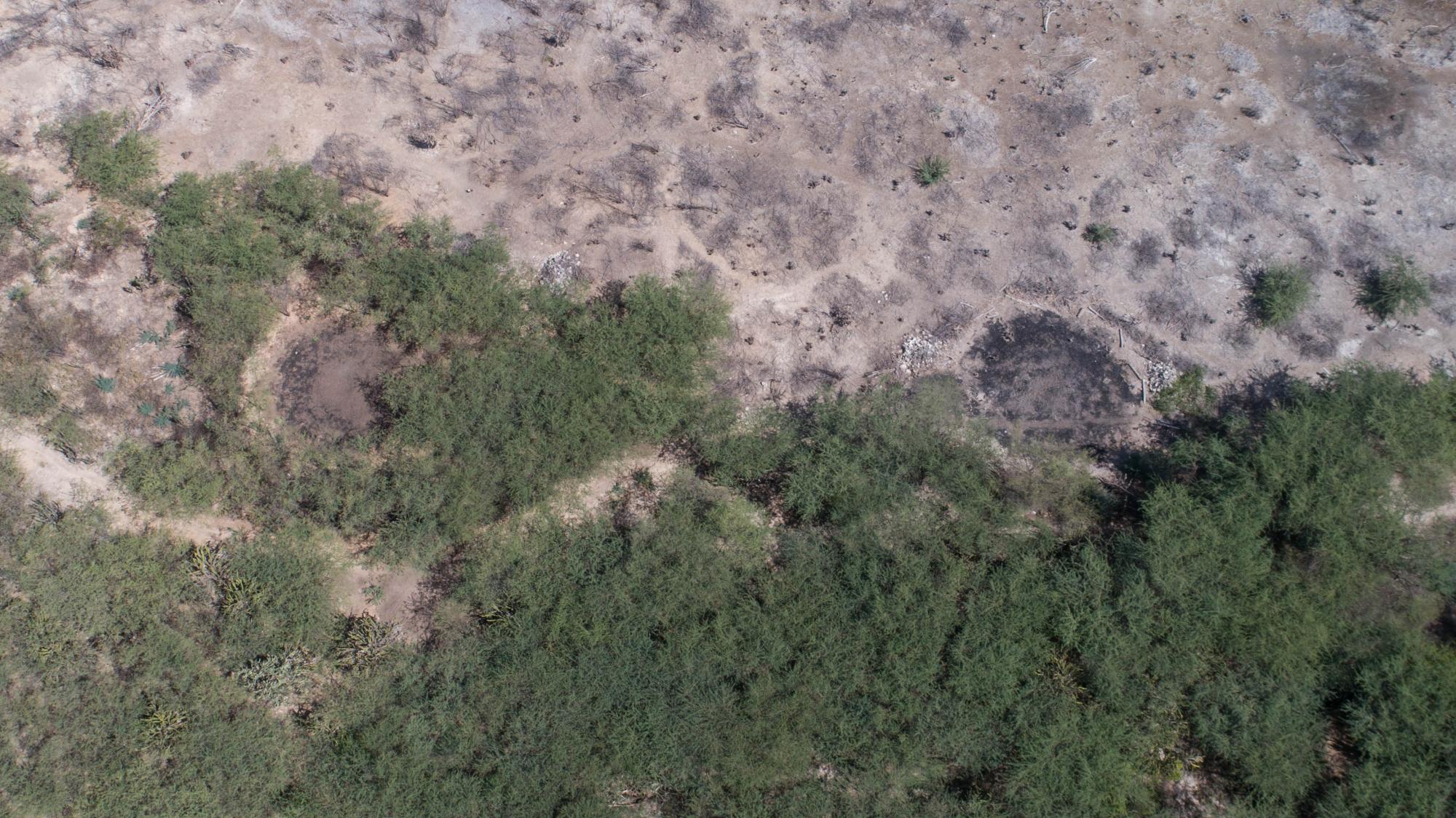 Restos de dos hornos denunciados por Chris Pellecchia dos semanas antes.