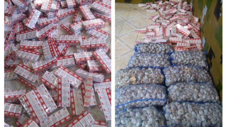 Incautan contrabando de ajo y cigarrillos en La Descubierta Incautan contrabando de ajo y cigarrillos en La Descubierta