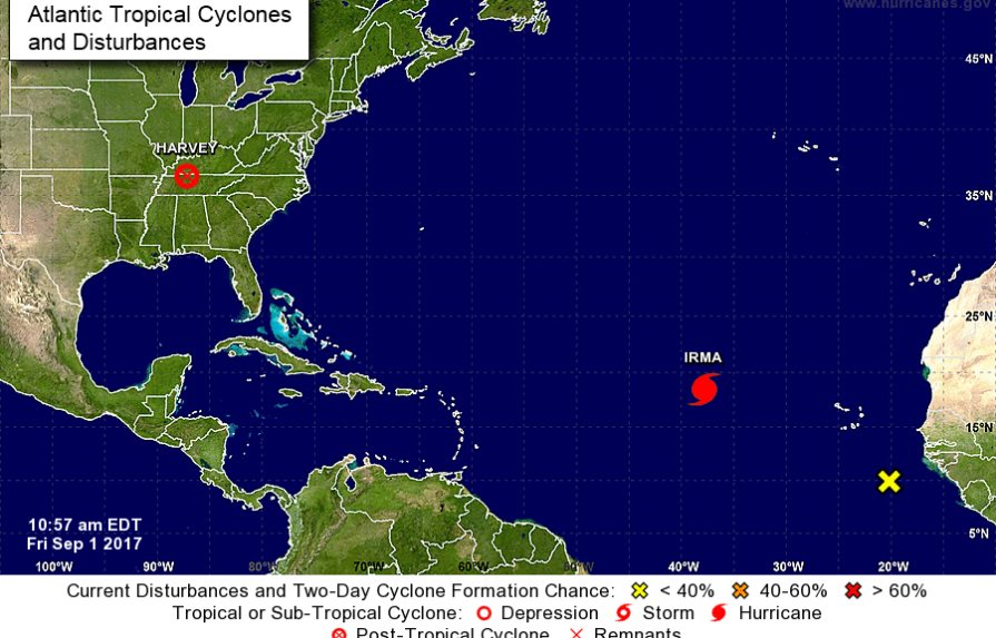 El huracán Irma baja a categoría 2 mientras se acerca al Caribe 
