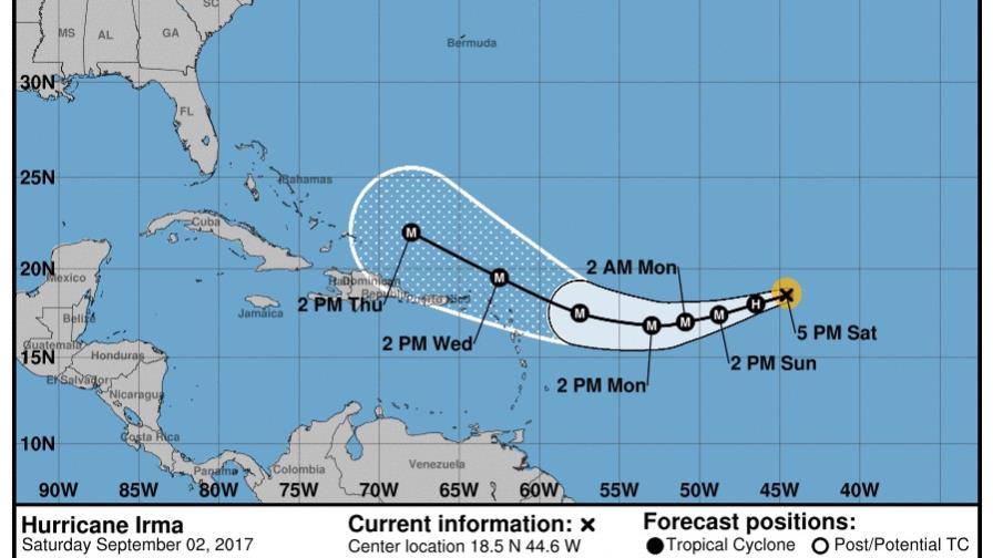 “Irma” avanza como un huracán categoría 2