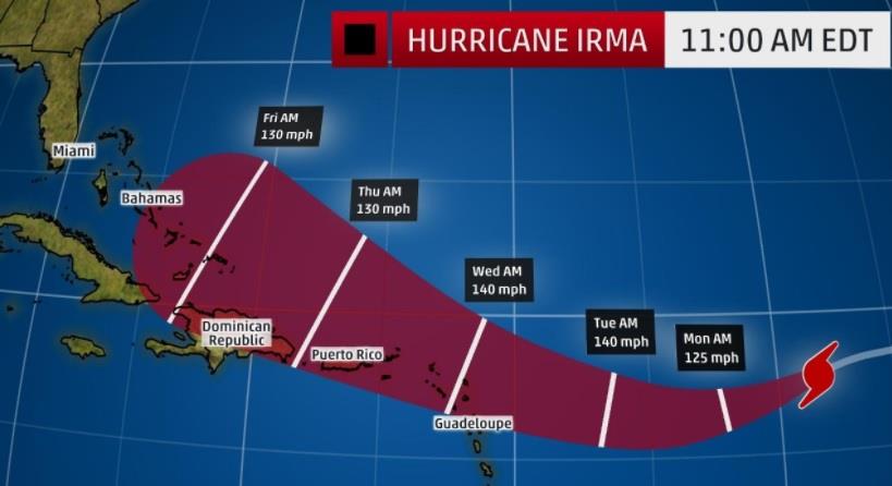 Puerto Rico en alerta ante el paso del huracán Irma por la región del Caribe