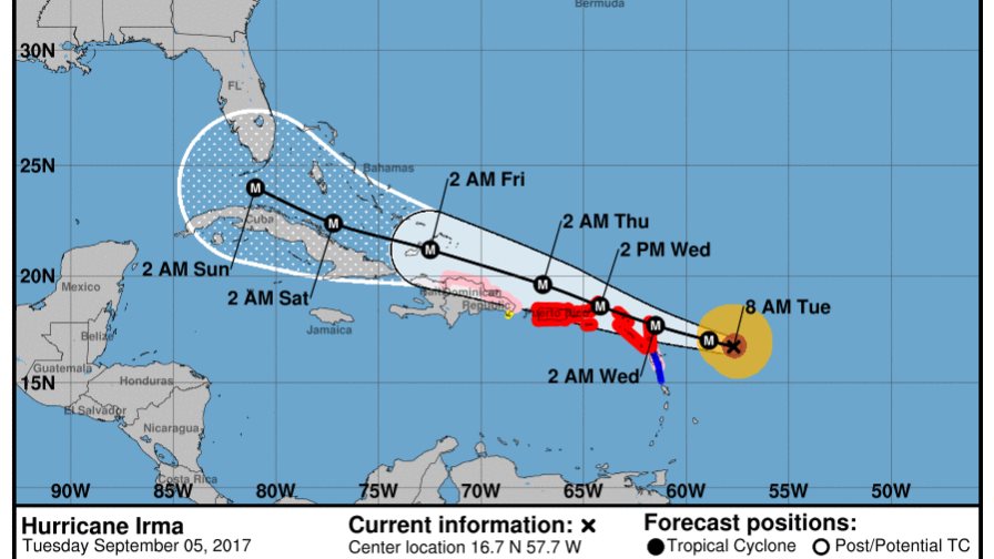 “Irma” ya es huracán categoría 5; Centro de Huracanes coloca aviso para la región norte “Irma” ya es huracán categoría 5; Centro de Huracanes coloca aviso para la región norte