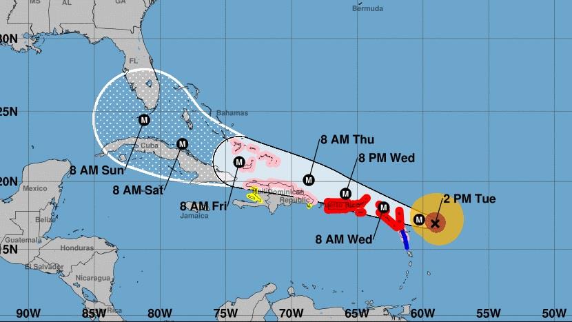 Irma se fortalece aún más cerca de las Antillas Menores y de Puerto Rico