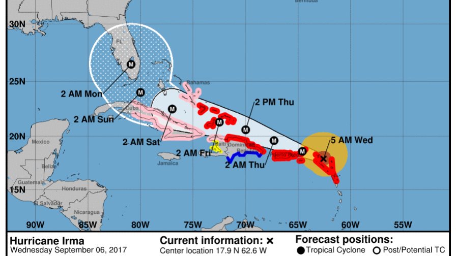 Irma aumentó su velocidad de traslación mientras avanza hacia Puerto Rico