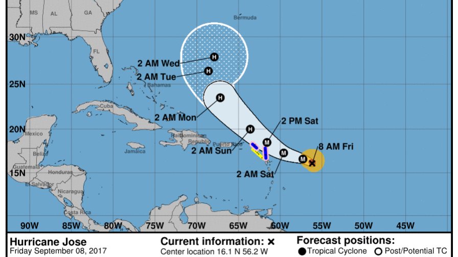 El huracán José sube a categoría 4 horas mientras se acerca a las Antillas El huracán José sube a categoría 4 horas mientras se acerca a las Antillas