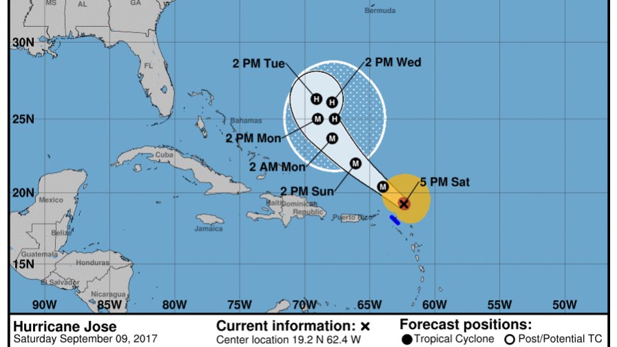 José sigue su avance hacia el noreste del Caribe como huracán de categoría 4 José sigue su avance hacia el noreste del Caribe como huracán de categoría 4
