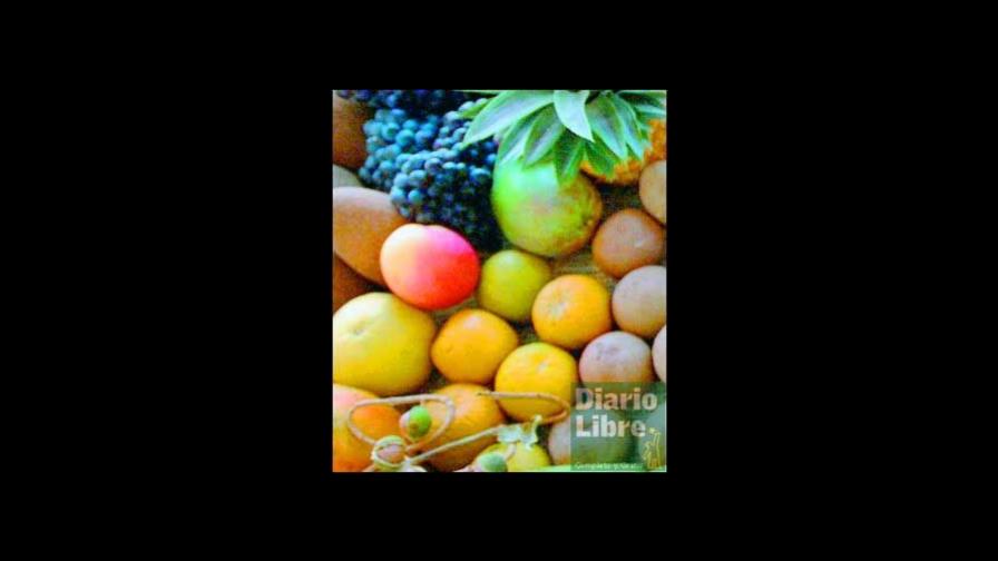 Cluster de manzana de oro y frutas exóticas