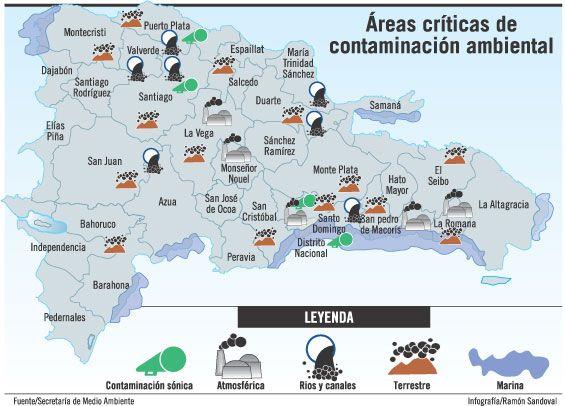 Señalan lugares más contaminados de RD