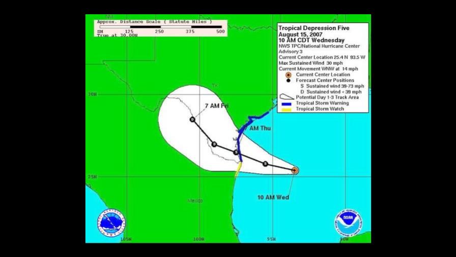 Tormenta tropical Erin amenaza a México y Texas