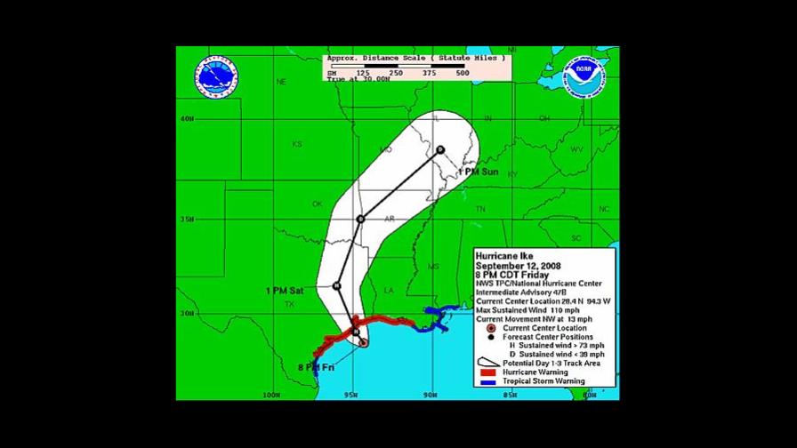 Aumentan lluvias conforme huracán Ike se acerca a costas de Texas