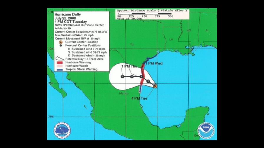 Huracán Dolly podría ganar más intensidad antes de tocar tierra