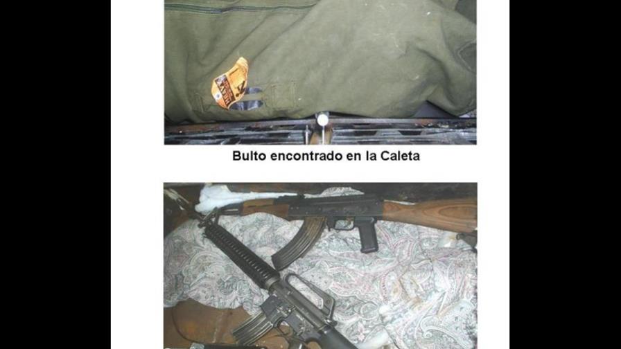 DNCD halla tres fusiles, dos pistolas y ropa militar en yipeta