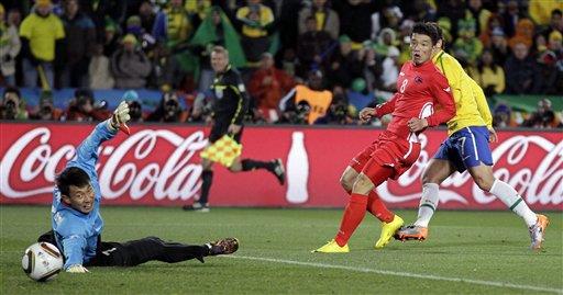 Brasil gana 2-1 a Norcorea con joya de Maicon
