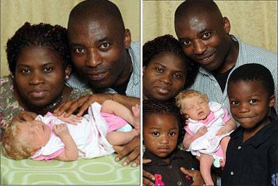 Padres negros nigerianos tuvieron bebé rubia en Londres