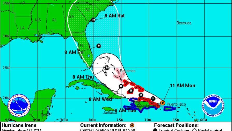 Ojo de Irene no pasará por territorio dominicano, según Onamet