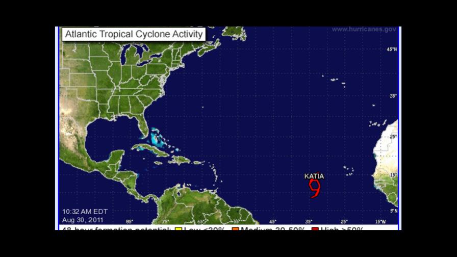 Tormenta tropical Katia se fortalece en el este del Atlántico