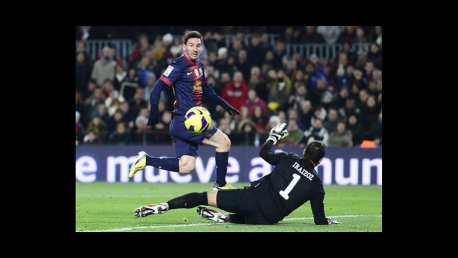 Goleada, récord del Barcelona y doblete de Messi