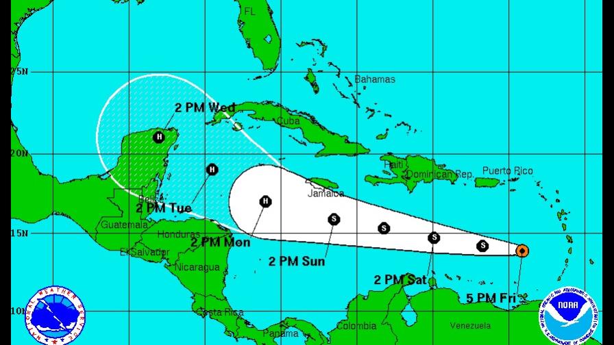 Declaran alerta para todo el litoral caribeño por tormenta Ernesto Declaran alerta para todo el litoral caribeño por tormenta Ernesto