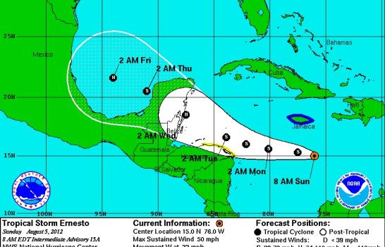 Ernesto más lejos de Dominicana; pero lluvias continuarán hoy por campo nuboso