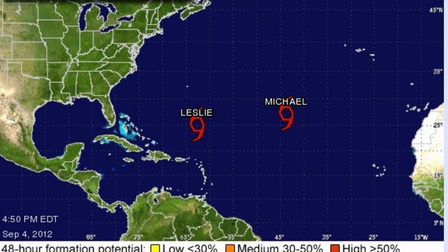 Michael se intensifica y Leslie amenaza con transformarse en huracán