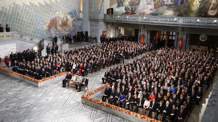 La UE recibe el premio Nobel de la Paz en el Ayuntamiento de Oslo