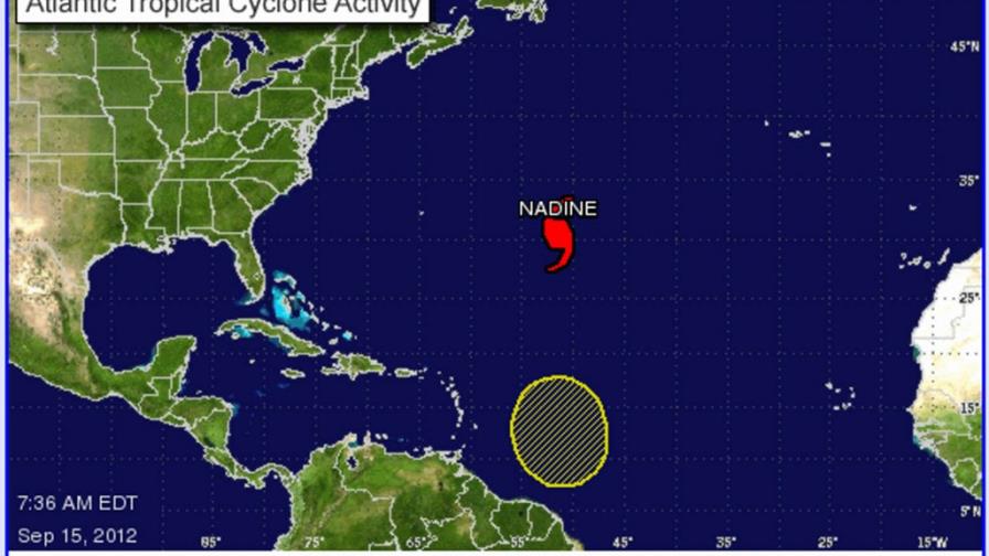Nadine se convierte en el octavo huracán de la temporada