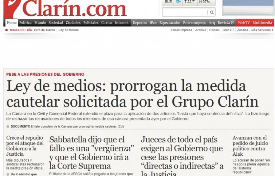 Argentina inicia acciones contra Grupo Clarín
