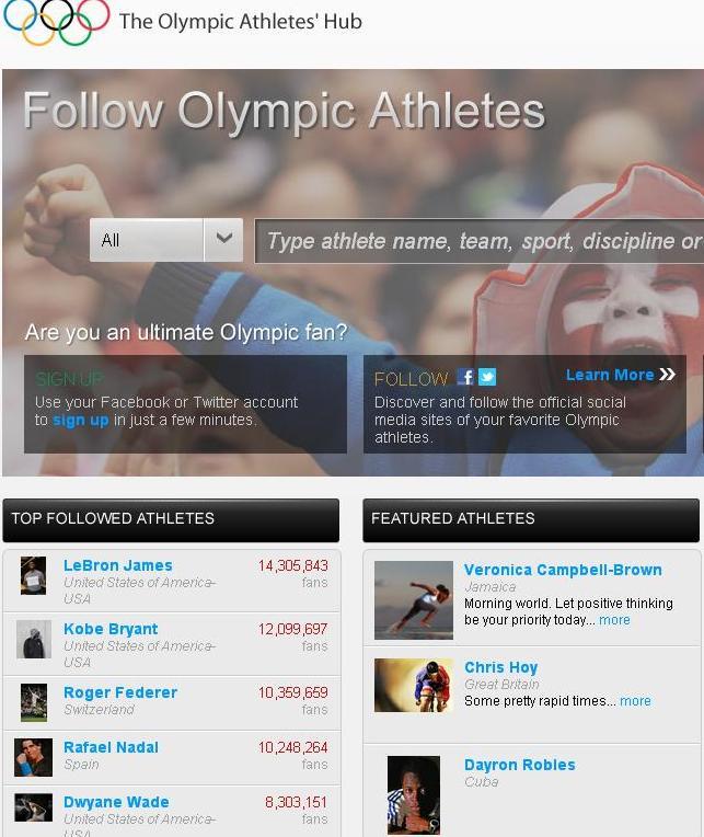 El COI crea una central de redes sociales de deportistas olímpicos