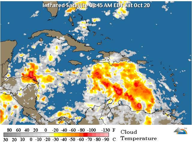 Una onda tropical provocará aguaceros durante el fin de semana