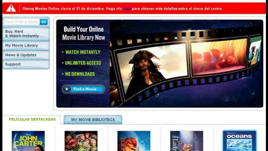 Disney cierra tienda de películas por Internet