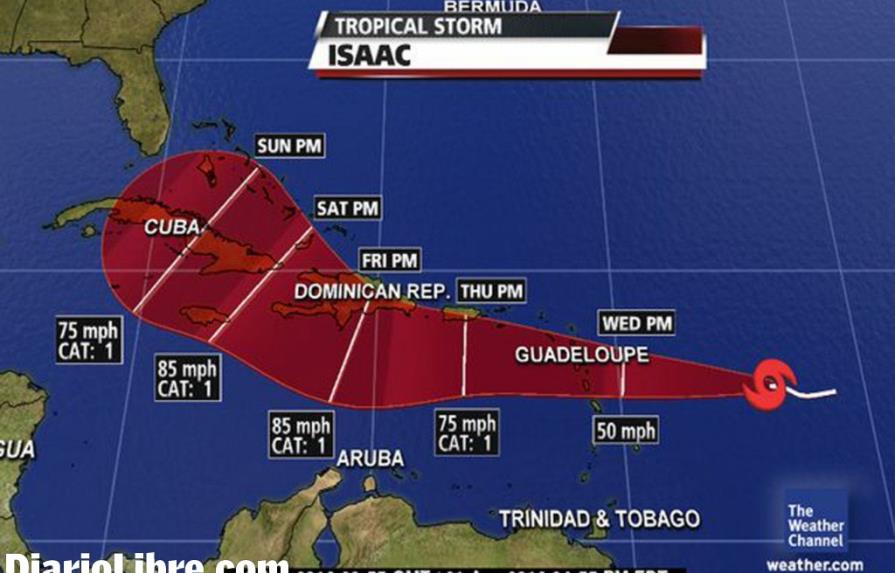 Tormenta tropical Isaac afectaría la RD el viernes