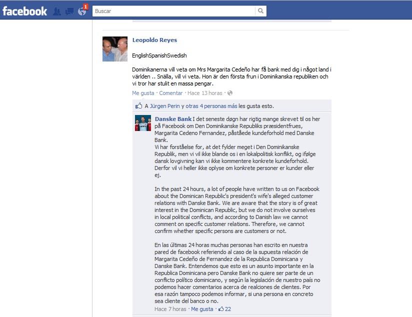 Dominicanos saturan el muro de Facebook del Danske Bank