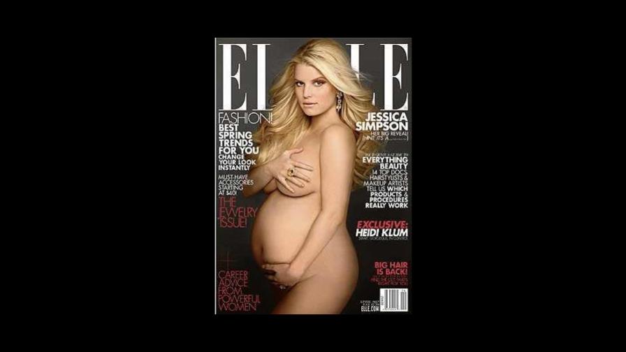 Censuran imagen de Jessica Simpson embarazada